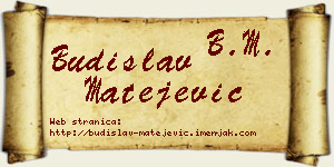Budislav Matejević vizit kartica